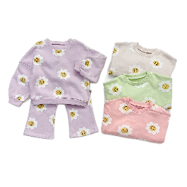 Flower top and bottom clothes PURPLE JL